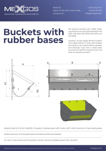 Buckets with rubber bases