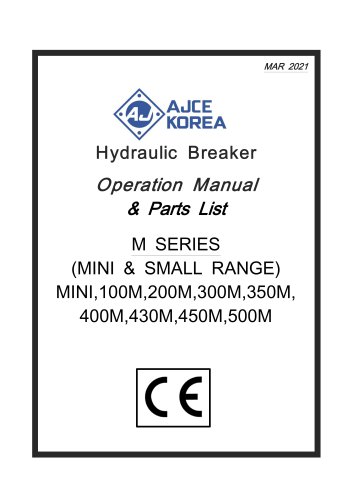Hydraulic Breaker Operation Manual & Parts List