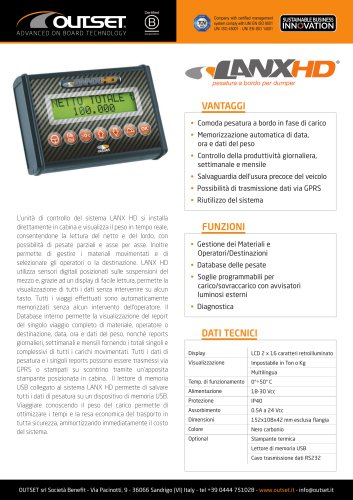 LANX HD scheda tecnica