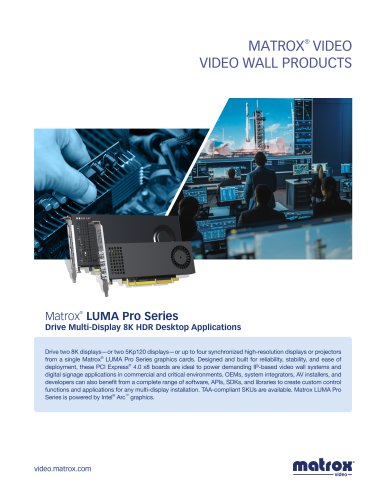 MATROX®  VIDEO VIDEO WALL PRODUCTS