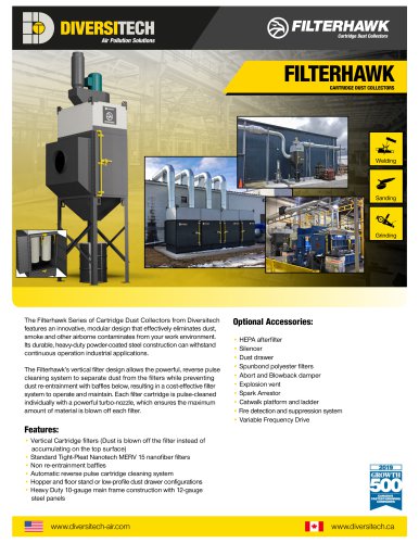 FILTERHAWK CARTRIDGE DUST COLLECTORS