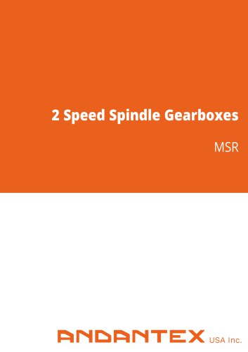 2 Speed Spindle Gearboxes MSR