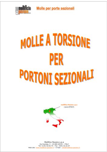 MOLLE A TORSIONE PER PORTONI SEZIONALI