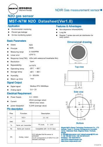 MaiYa  MST-N7M NDIR N2O sensor