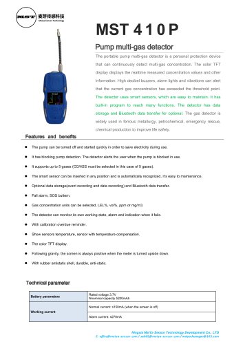 Maiya sensor pump gas analyzer MST 410P