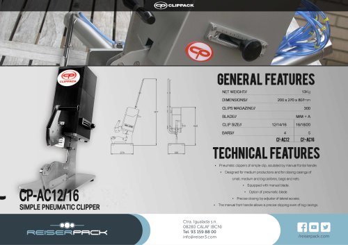 CP-AC12/16 SIMPLE PNEUMATIC CLIPPER