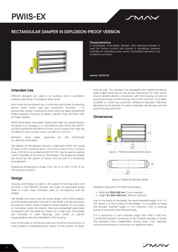 PWIIS-EX cut-off explosion-proof dampers