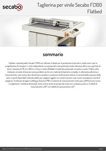 Taglierina per vinile Secabo FC100 Flatbed