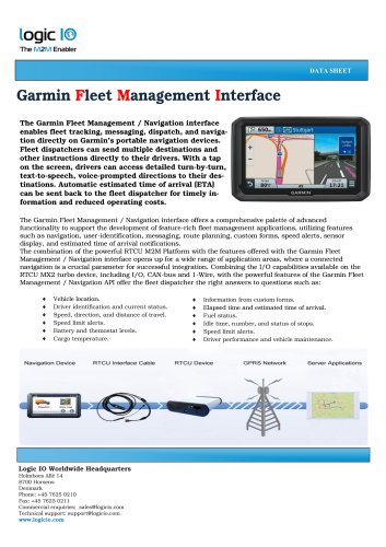 Garmin Fleet Management Interface