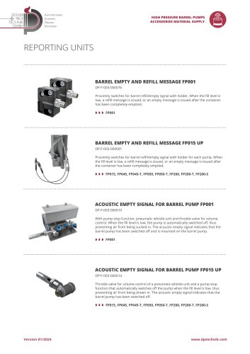 ACOUSTIC EMPTY SIGNAL FOR BARREL PUMP FP001