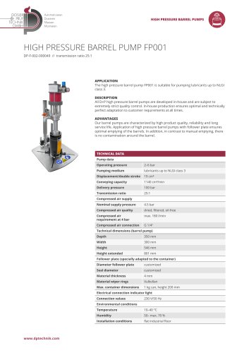 HIGH PRESSURE BARREL PUMP FP001