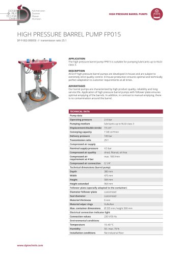 HIGH PRESSURE BARREL PUMP FP015