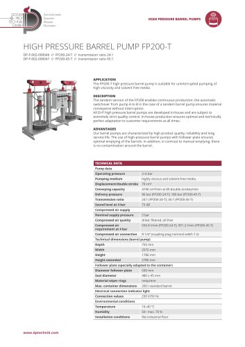 HIGH PRESSURE BARREL PUMP FP200-T