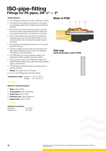 ISO-pipe-fitting Fittings for PE pipes, DN ½"