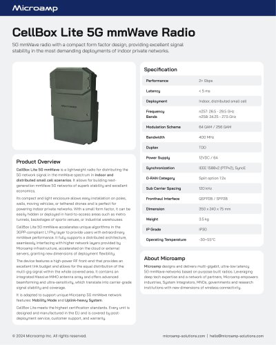 CellBox Lite 5G mmWave Radio