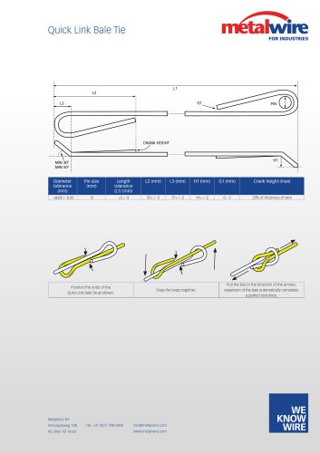 Quicklink bale tie