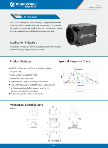 High-Performance Industrial Camera for Precise Imaging MV-UBS402C (A0)