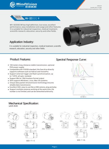 Mindvision MV-GED32C/M Industrial CCD Sensor GigE Machine Vision Color/Mono Camera