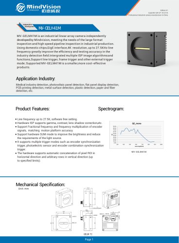 Mindvision MV-GELM41M 0.4MP Industrial Line Scan Camera