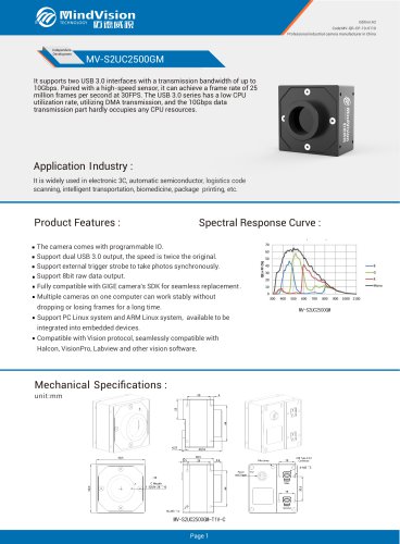Mindvision MV-S2UC2500GM Double USB3.0 Interface Industrial Camera