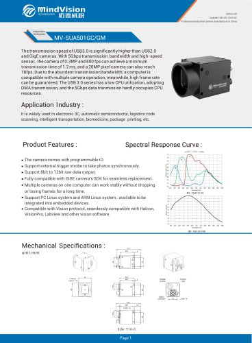 Mindvision MV-SUA501GC/GM High-performance USB 3.0 Industria Camera