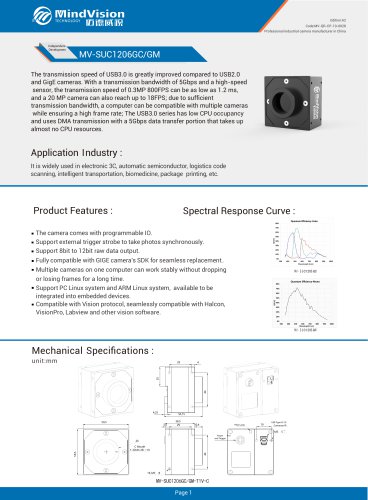 Mindvision MV-SUC1206GC/GM 12MP USB 3.0 Global Shutter Industrial Camera