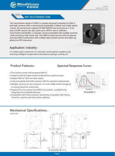 Mindvision MV-SUC2500GC/GM Industrial USB 3.0 camera for automation