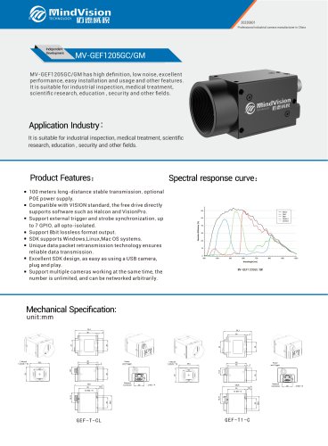 MV-GEF1205GC/GM 12MP High-Speed GigE Vision Camera with Global Shutter and Advanced Vision Features