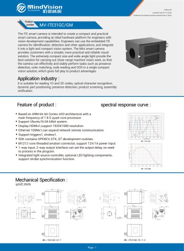 MV-ITE31GC/GM 0.3MP Smart Industrial Camera with Global Shutter and Advanced Vision Features