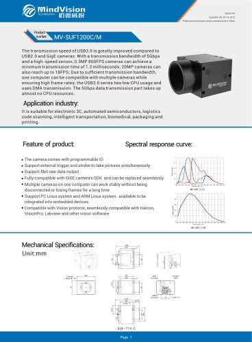 MV-SUF1200C/M USB3.0 Industrial Camera for High-Quality Imaging and Seamless Integration