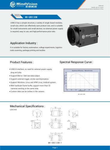 MV-UBS130M 1.3MP USB Vision Camera with Advanced Vision Features
