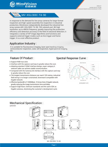 MV-XGLC83C-T4-90 High-Speed Line Scan Camera with Advanced Vision Features
