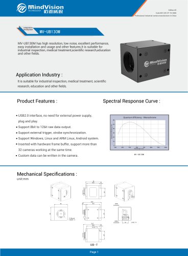 USB2.0 1.3MP High Speed  High Speed Camera MV-UB130M