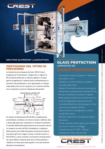 Datasheet Glass Protection Laminator 250 