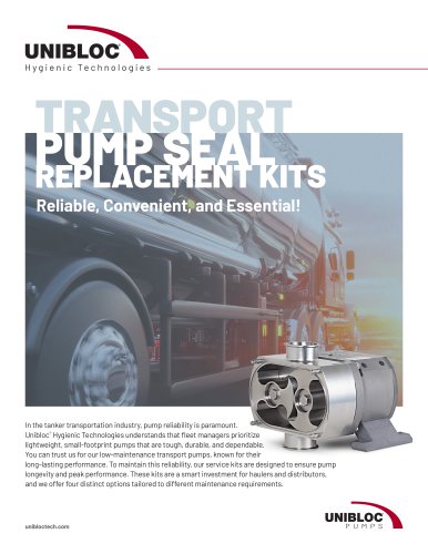 Unibloc&reg; Transport Pump Seal Kits