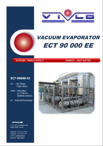 vacuum évaporator - hot water - triple effect