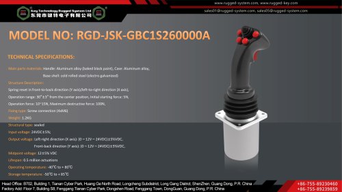 Key Technology Joysticks RGD-JSK-GBC1S260000A