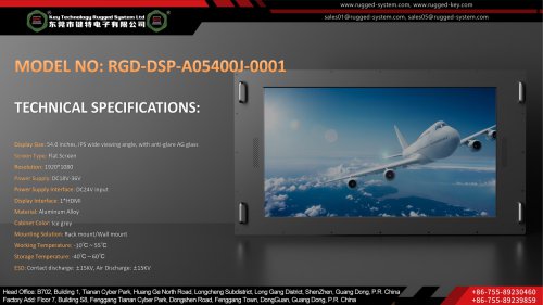 Key Technology Rugged Display RGD-DSP-A05400J-0001