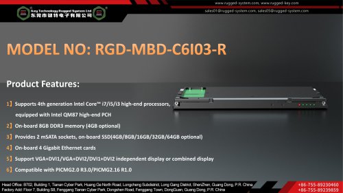 Key Technology Rugged Motherboards RGD-MBD-C6I03-R