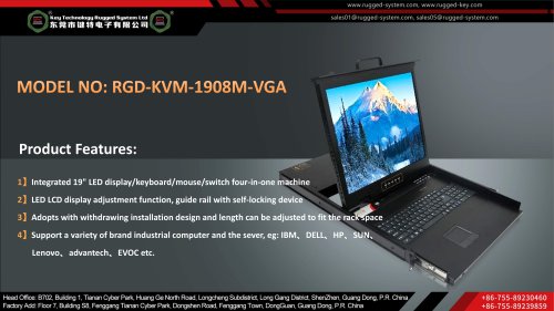 RGD-KVM-1908M-VGA Key Technology Rugged KVM switch
