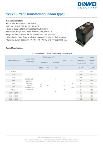 Dry Type Current Transformer