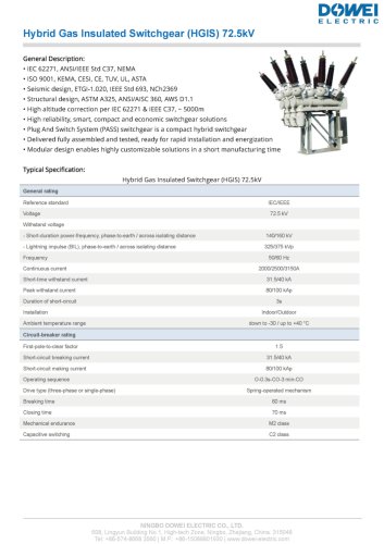 Hybrid Gas Insulated Switchgear (HGIS)