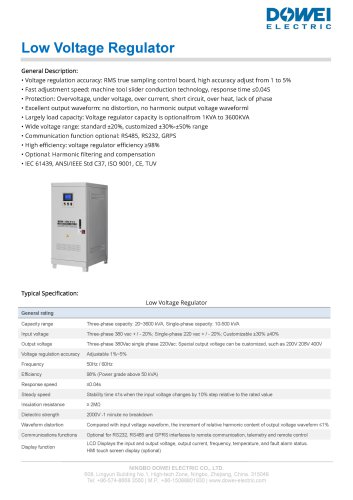 Low Voltage Regulator