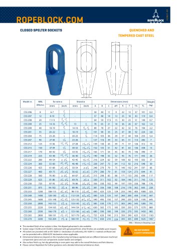CLOSED SPELTER SOCKETS