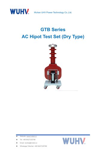 GTB Series AC Hipot Test Set (Dry Type) -Catalog