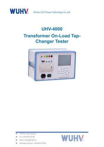 UHV-4000 Transformer On-Load Tap-Changer Tester-Catalog