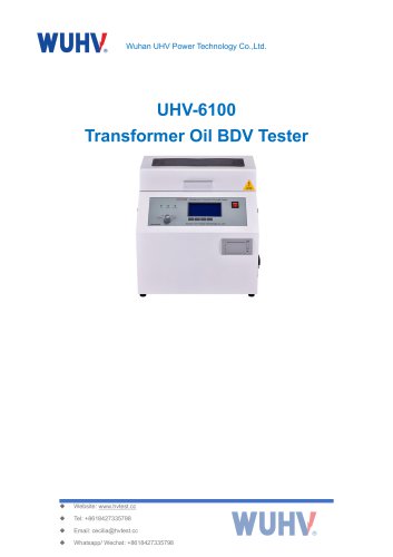 UHV-6100 Transformer Oil BDV Tester-Catalog