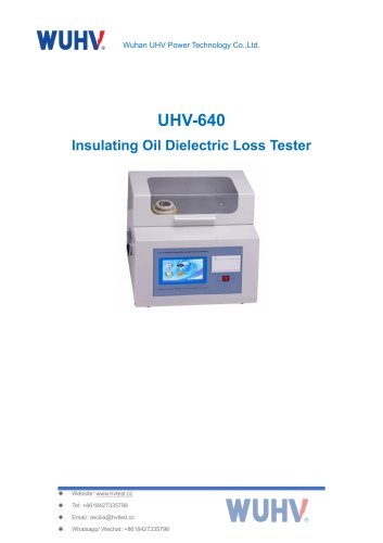 UHV-640 Insulating Oil Dielectric Loss Tester -Catalog