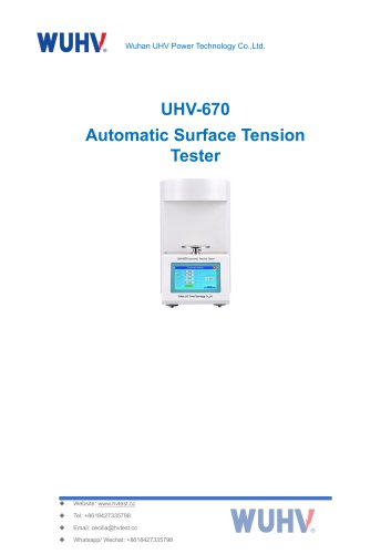 UHV-670 Automatic Interfacial Tension Tester-Catalog