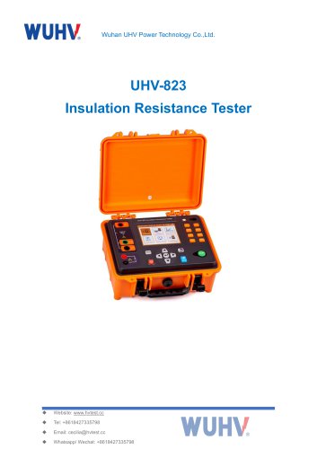 UHV-823 Insulation Resistance Tester-Catalog